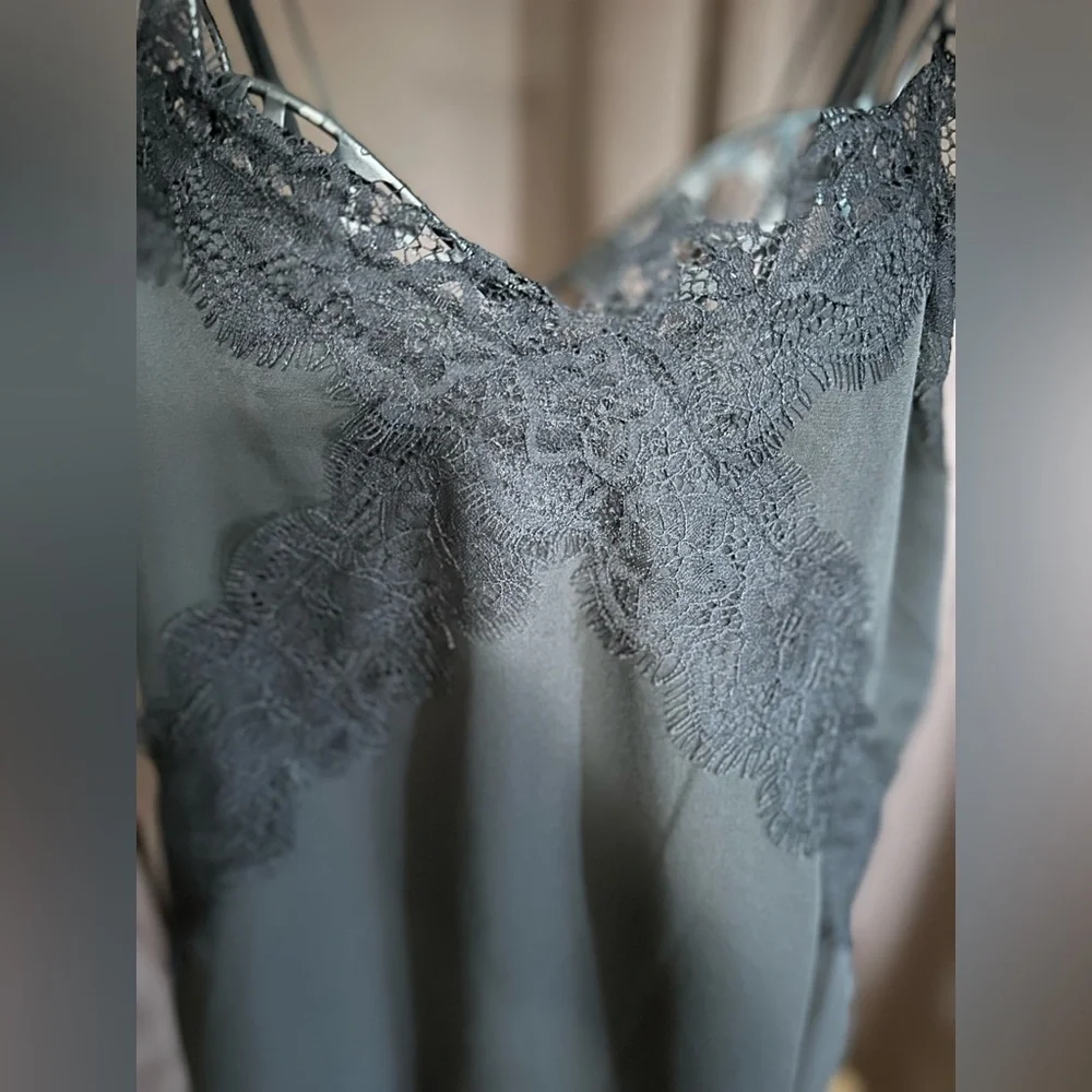 DONATED Lush (Nordstrom brand) Black Lacy Tank - Picture 3 of 4